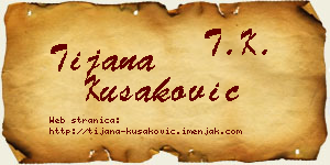 Tijana Kušaković vizit kartica